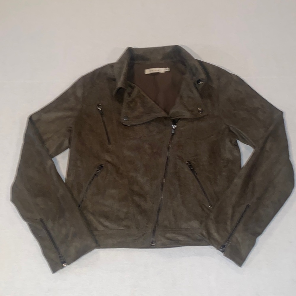 Arc & Co faux suede cropped women’s grey/green jacket Size small